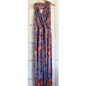 SCHOONER Collection Womens Sleeveless Jumpsuit  Draped Neckline Paisley Print